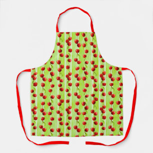 Tablier Motif de cerise moderne noir