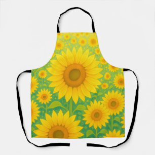 Tablier Motif de champ de tournesol vibrant