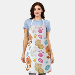 Tablier Motif De Chats, Chats Mignons, Kitty, Chatons, Paw