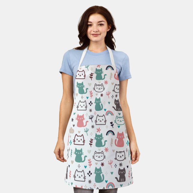 Tablier Motif de chats mignons (Porté)