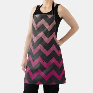 Tablier Motif de chevron gris foncé rose magenta