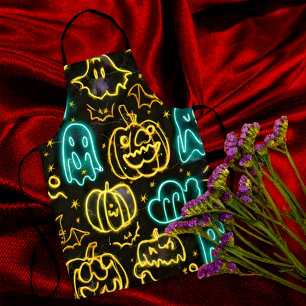 Tablier Motif de citrouilles chauves-souris fantômes Hallo