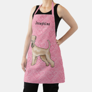 Tablier Motif de coeur de chien d'amour de chien roux douc