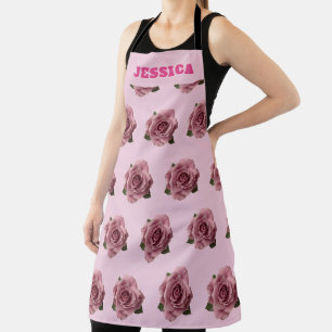 Tablier Motif de conception minimal rose rose personnalisa