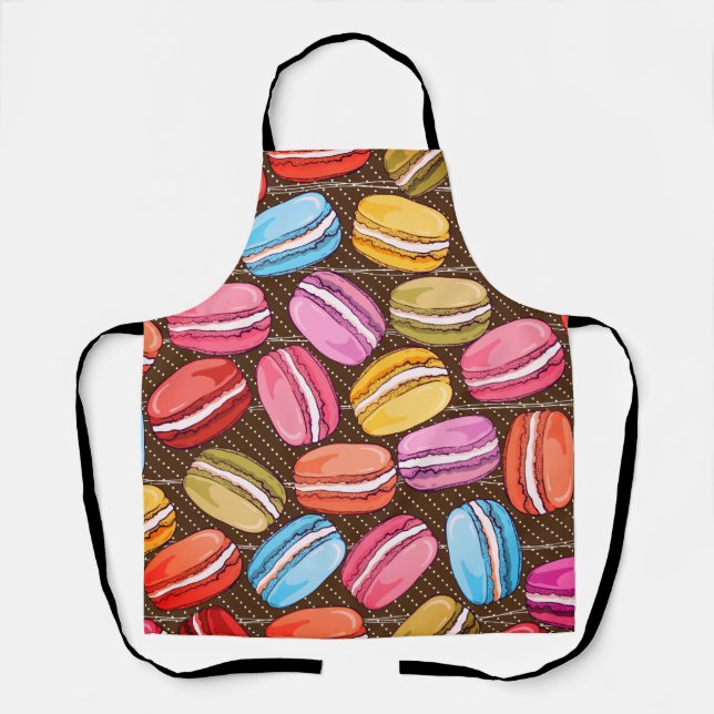 Tablier Motif de cookies Macaron coloré surdimensionné (Recto)