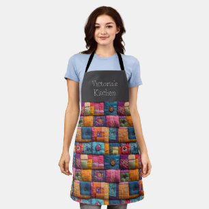 Tablier Motif de courtepoint en patchwork fantaisiste : De