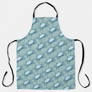 Tablier Motif de crabe blanc vintage