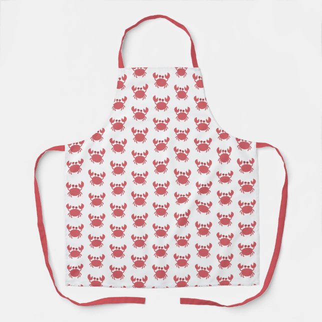Tablier Motif de crabe rouge mignon - Thème côtier (Recto)