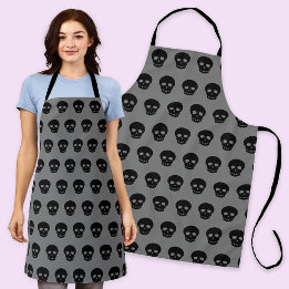 Tablier Motif de crâne noir éffrayant