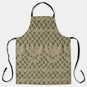 Tablier Motif de dentelle artisanale vert olive