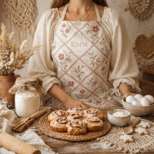 Tablier Motif de dentelle florale rose blush vintage perso