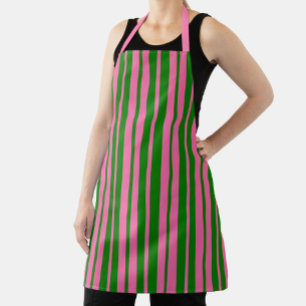 Tablier Motif de design de rayures élégantes rose et vert