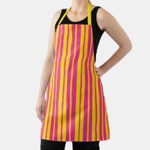 Tablier Motif de design de rayures élégantes rose jaune