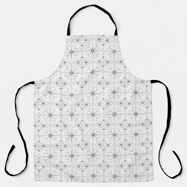 Tablier Motif de dessin moderne ligne de fleurs (Recto)