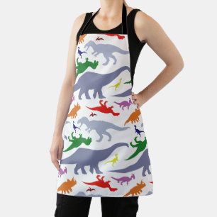 Tablier Motif de dinosaure coloré (clair)