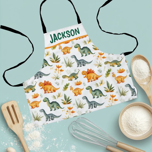 Tablier Motif de dinosaure personnalisé pour enfants (Créateur téléchargé)