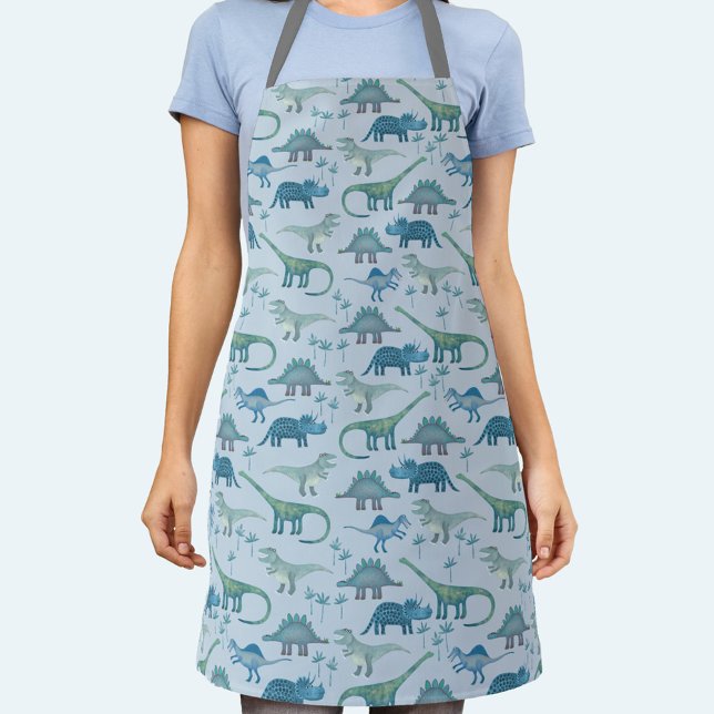 Tablier Motif de dinosaures bleus Apron (Blue dinosaur pattern apron)