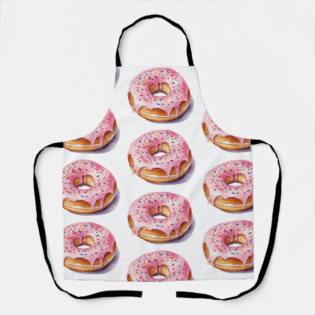 Tablier Motif de donut à aquarelle tendance (Recto)