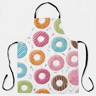 Tablier Motif de Donuts Colorés Rétro pour une Fête Amusan