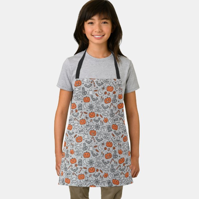 Tablier Motif de doodle pour les enfants mignons Halloween (Insitu)