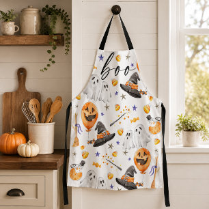 Tablier Motif de fantôme de citrouille d'Halloween à l'aqu