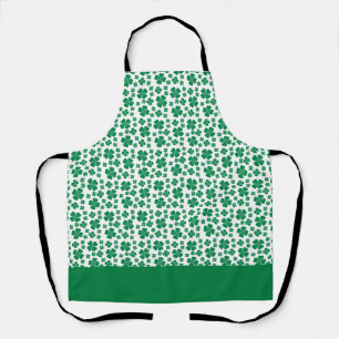 Tablier Motif de fermeture à quatre feuilles vert