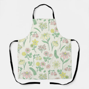 Tablier Motif de fleur sauvage pastel mignon 