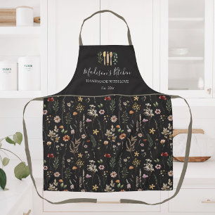 Tablier Motif de fleurs sauvages florales jolies aquarelle