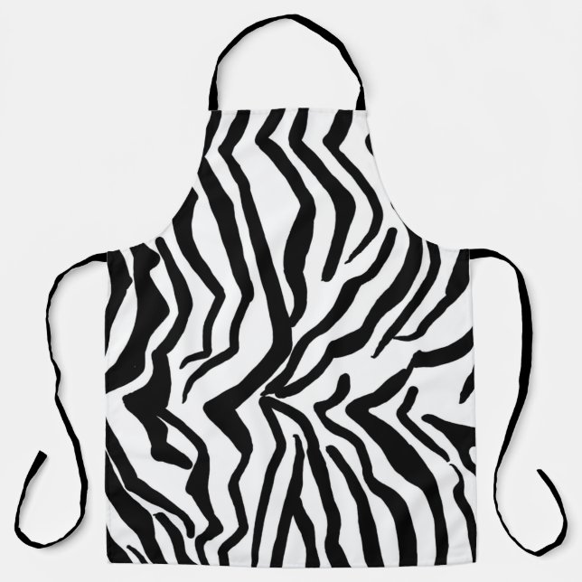 Tablier Motif de fourrure noir et blanc Zebra (Recto)