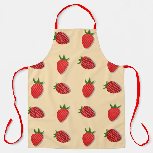 Tablier Motif de fraises pour les fruits à l'été bonnes vi (Recto)