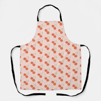 Tablier Motif de fruits de cerise rose et rouge