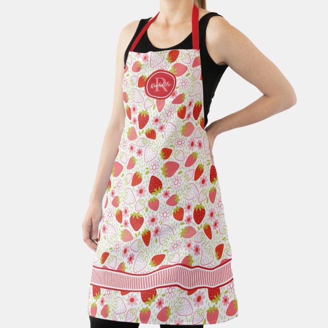 Tablier Motif de fruits de fraise Monogram (Insitu)