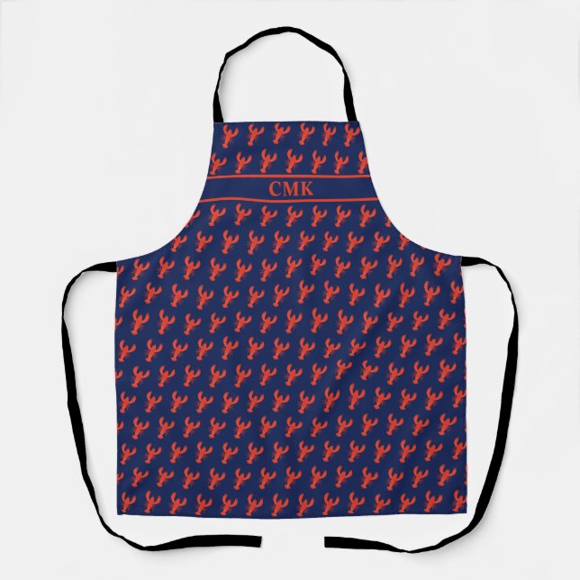 Tablier Motif de homard de Monogramme mignon (Recto)