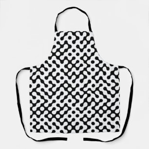 Tablier motif de labyrinthe noir
