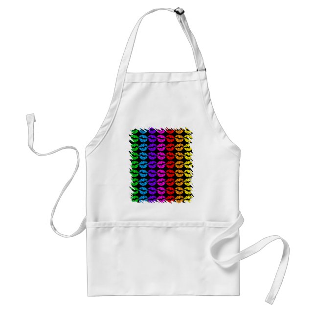 Tablier Motif de lèvres d'arc-en-ciel (Devant)