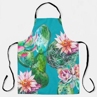 Tablier Motif de l'illustration de l'aquarelle succulente