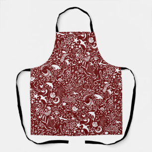 Tablier Motif de l'océan blanc rouge Crabe coquille des