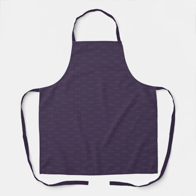 Tablier Motif de lune à croissant de violet poussiéreux (Recto)