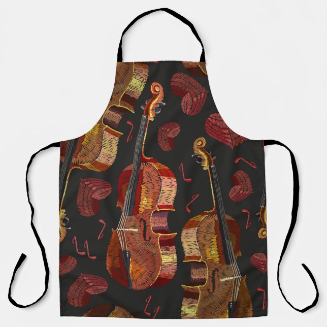 Tablier Motif de musique violon Red Heart (Recto)