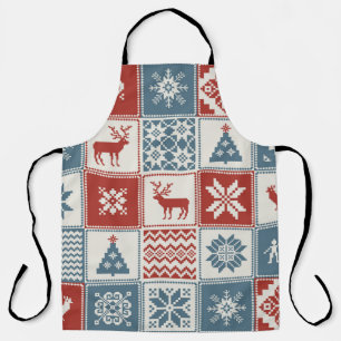 Tablier Motif de Noël en patchwork. Traditionel 