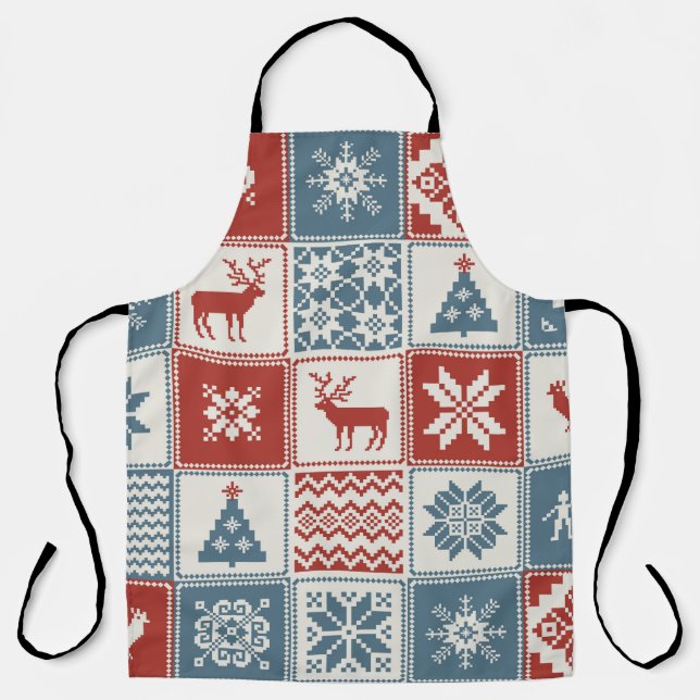 Tablier Motif de Noël en patchwork. Traditionel  (Recto)