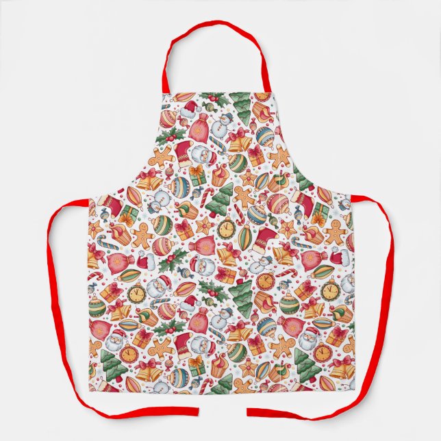 Tablier Motif de Noël Festif Imprimer (Recto)