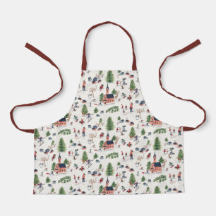 Tablier Motif de Noël minimaliste du village nordique