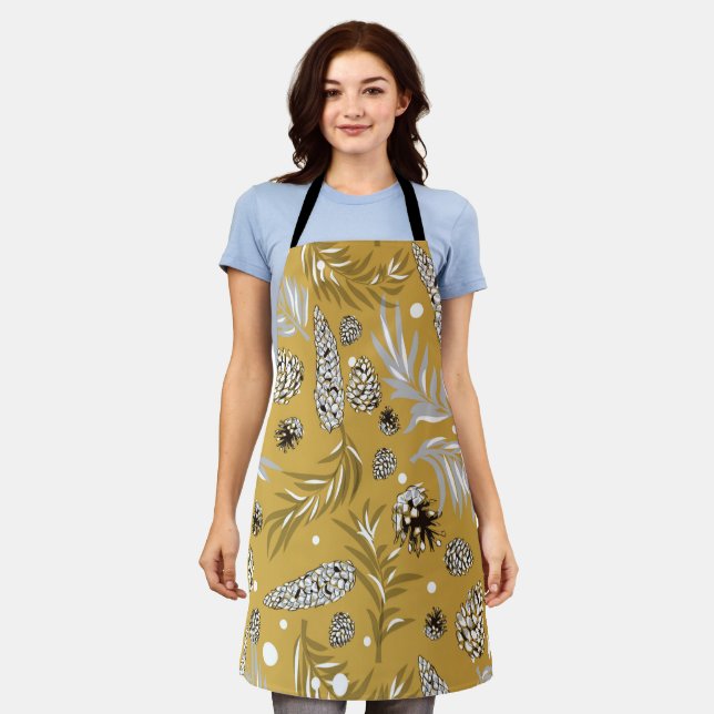 Tablier Motif de Noël, Pine Snow 6 (Porté)