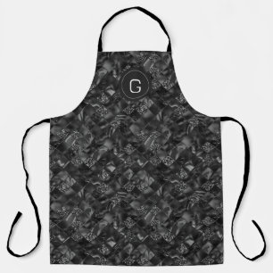 Tablier Motif de Parties scintillant moderne Monogramme Bl