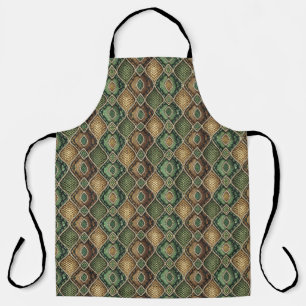 Tablier Motif de peau de serpent géométrique orné exotique