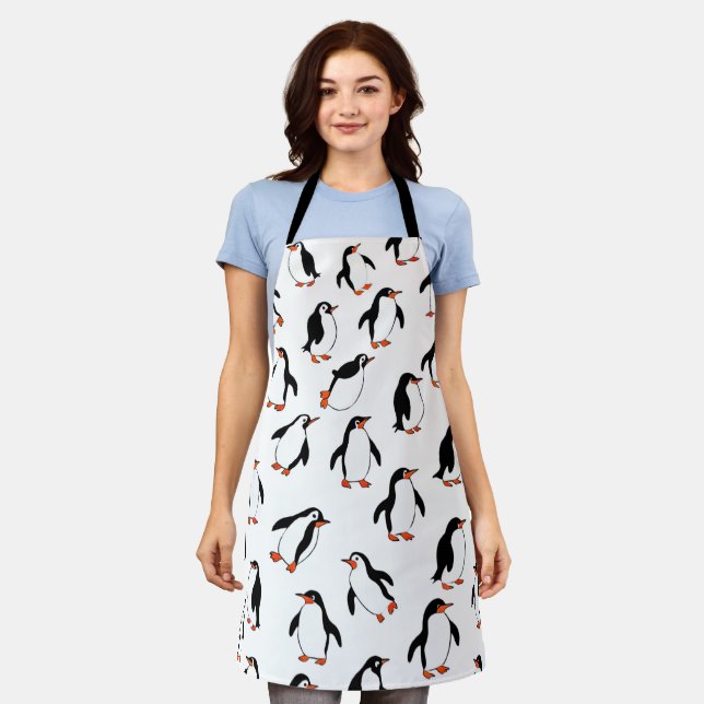 Tablier Motif de pingouin (Porté)
