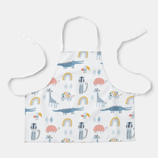 Tablier Motif de plaisir animal Doodle (Recto)