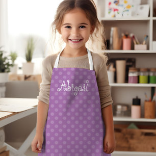 Tablier Motif de point Polka Lavender personnalisé et amus