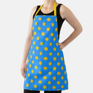 Tablier Motif de points jaunes sur fond bleu
